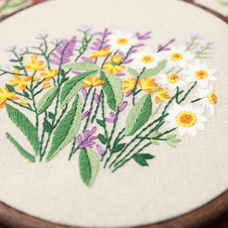 

Diy Embroidery Flower Plant Painting Materials Kits Handcraft Embroidered Needlework Craft Tools Beginner Round Cross Stitch Kit