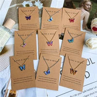9 colors butterfly pendant necklace for women bohemian alloy cute animal necklace female 2021 new trend unfade neck jewelry gift