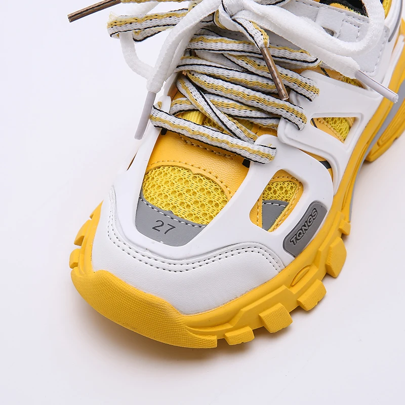 Осенние новые детские спортивные кроссовки Детские массивные черные для