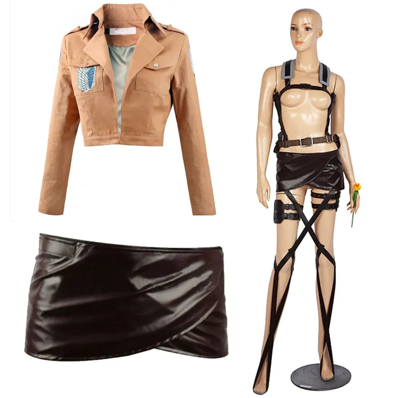 DM атака на Титанов косплей костюм шаль Пояс Костюм кожаные шорты полный