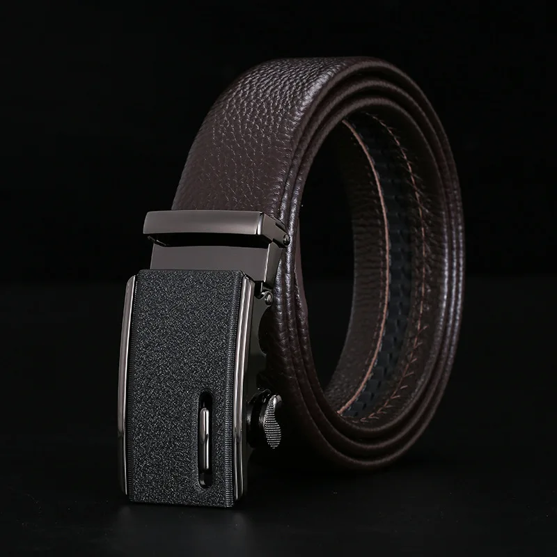 Ремень мужской кожаный Peikong, широкий винтажный черный с автоматической пряжкой от AliExpress RU&CIS NEW