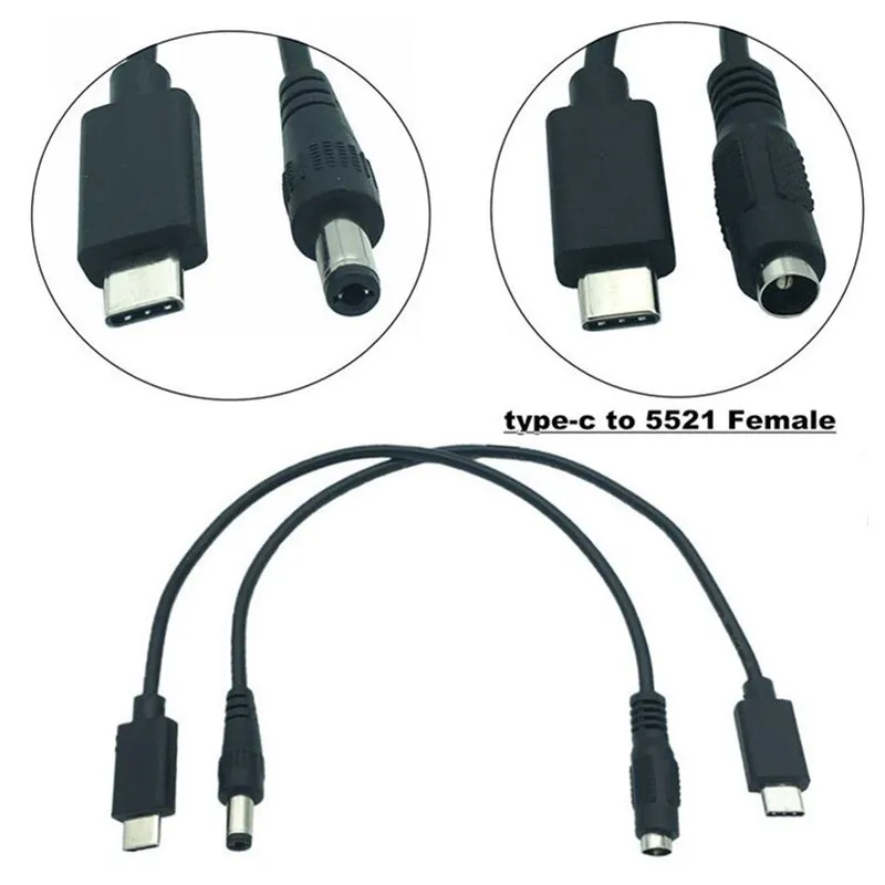 25 см USB 3 1 Тип C Φ к DC 5 5x2 мм разъем питания Удлинительный зарядный кабель для Apple