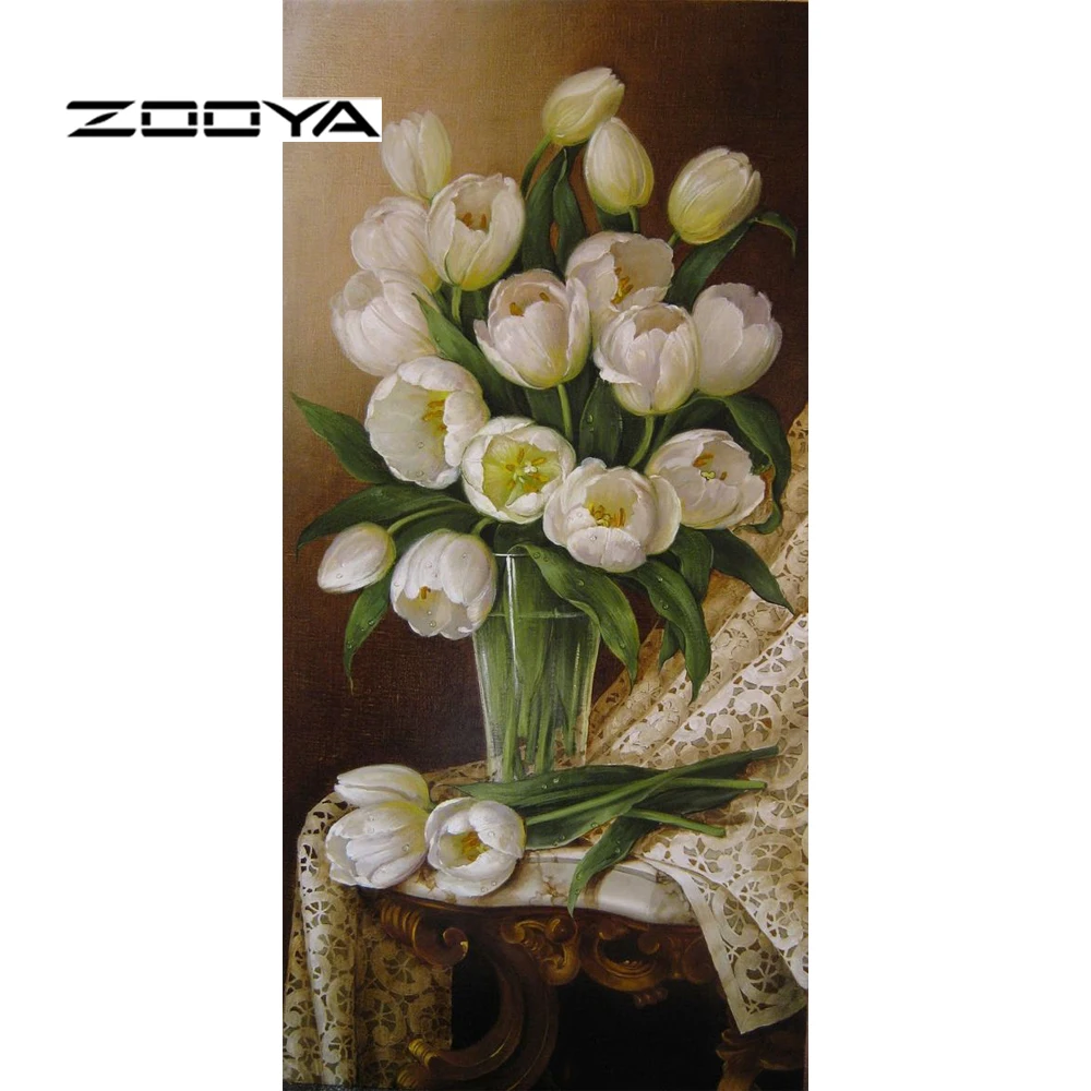 ZOOYA алмазные картины 5D DIY цветы тюльпаны полная Алмазная вышивка Алмазная мозаика картина Стразы рукоделие RF1261