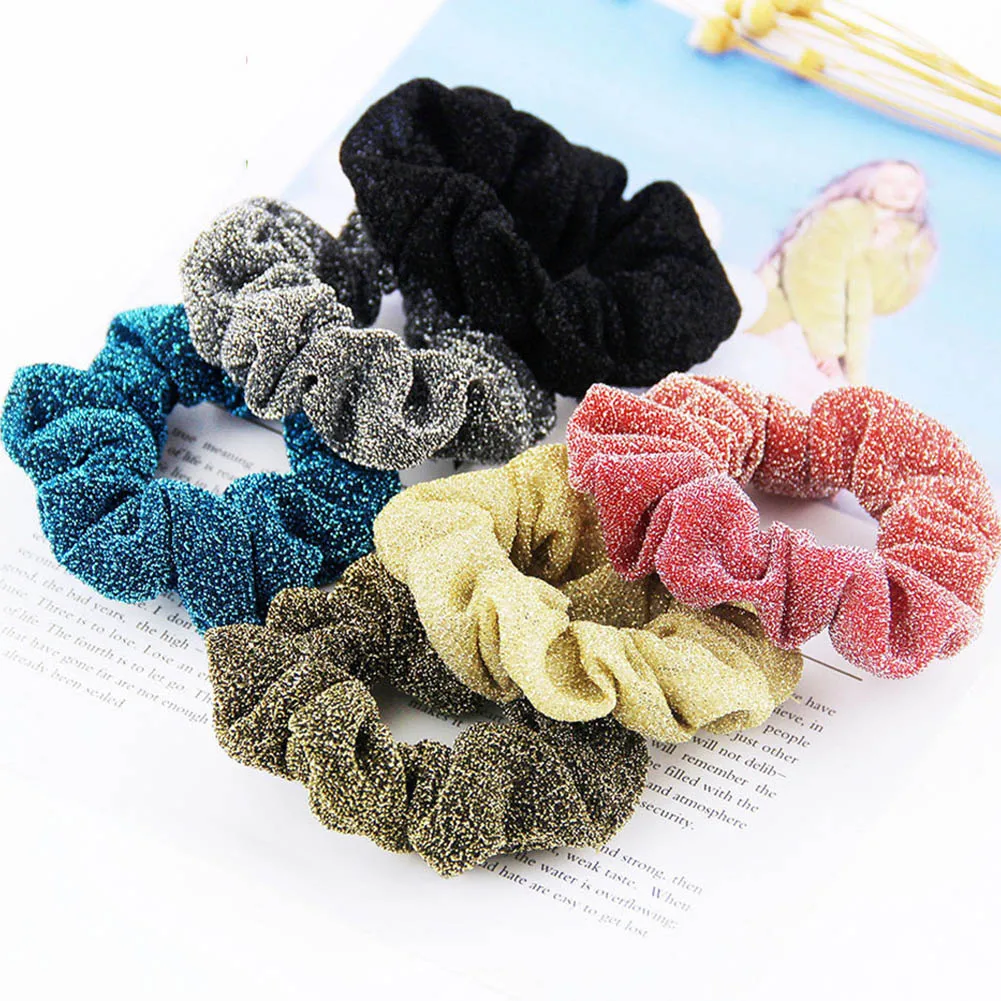 Блестящие блестящие кольца для волос девочек держатель конского хвоста