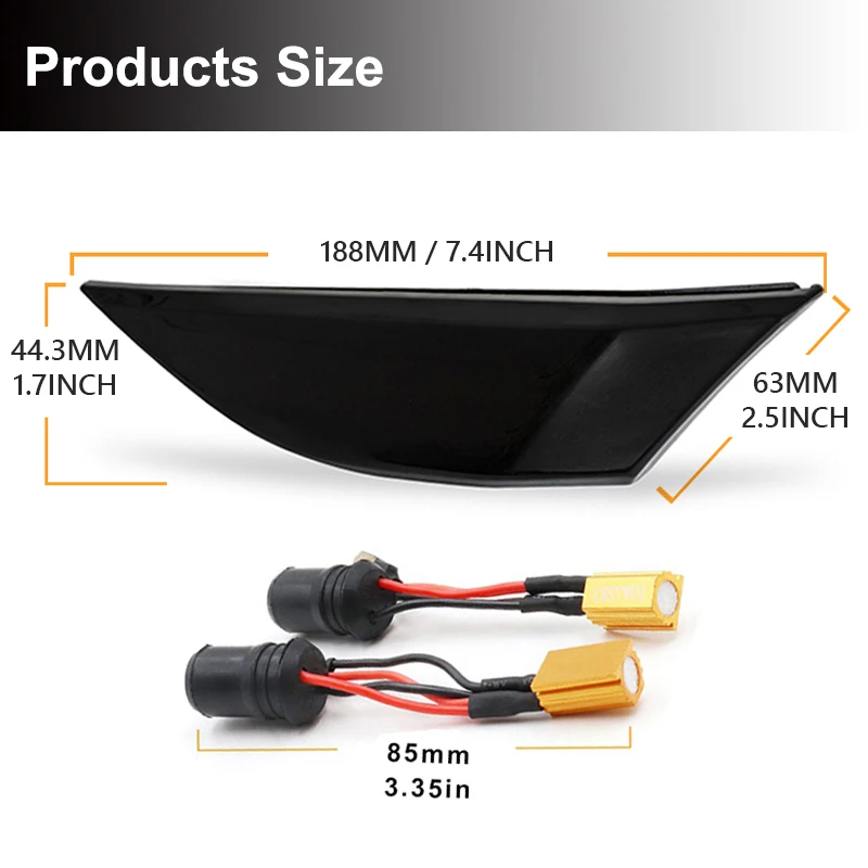 

2pcs Dynamic LED Side Marker Turn Signal Light For Porsche 718 Boxster 981 982 Cayman Cayenne 911 Carrera GTS 4S RS Turbo 991