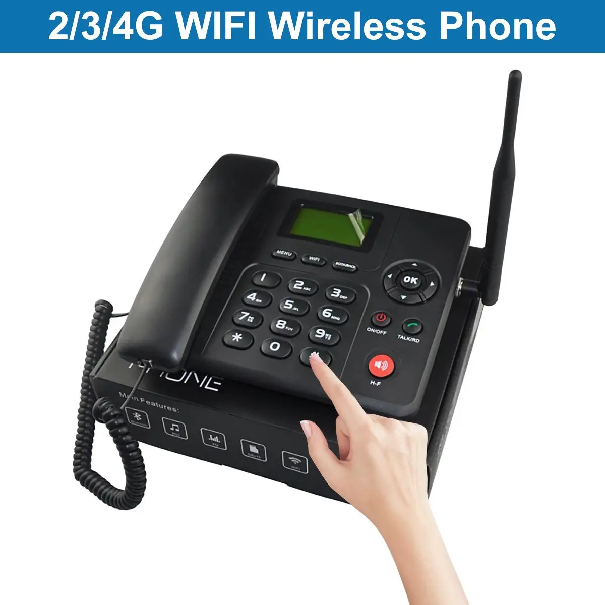4G WIFI беспроводной стационарный телефон Настольный GSM SIM карта LCD для офиса дома