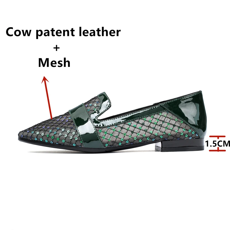 Женские туфли на низком каблуке FEDONAS элегантные сетчатые слипоны в стиле ретро