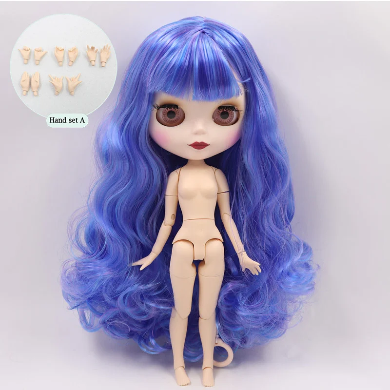 B doll with hand A ICY Nude Blyth пользовательские куклы № BL7216/6208 светильник розовый микс Voilet белый цвет кожи 1/6 bjd, pullip, licca, jerryberry - Цвет: B doll with hand A