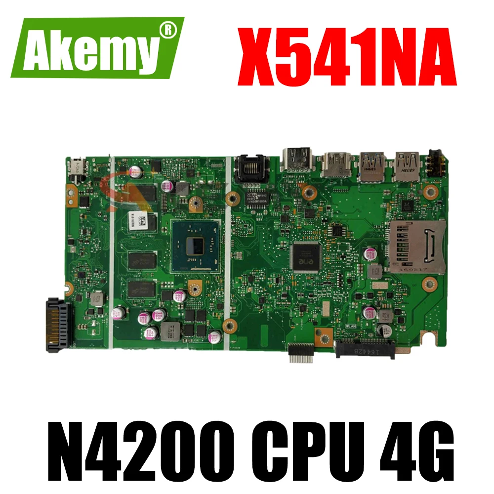 

Новинка! Материнская плата Akemy X541NA для ноутбука ASUS VivoBook Max X541NA X541N, материнская плата 4GB-RAM, процессор Celeron N4200