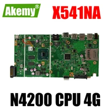 New ! Akemy X541NA Laptop motherboard for ASUS VivoBook Max X541NA X541N mainboard 4GB-RAM Celeron N4200 CPU