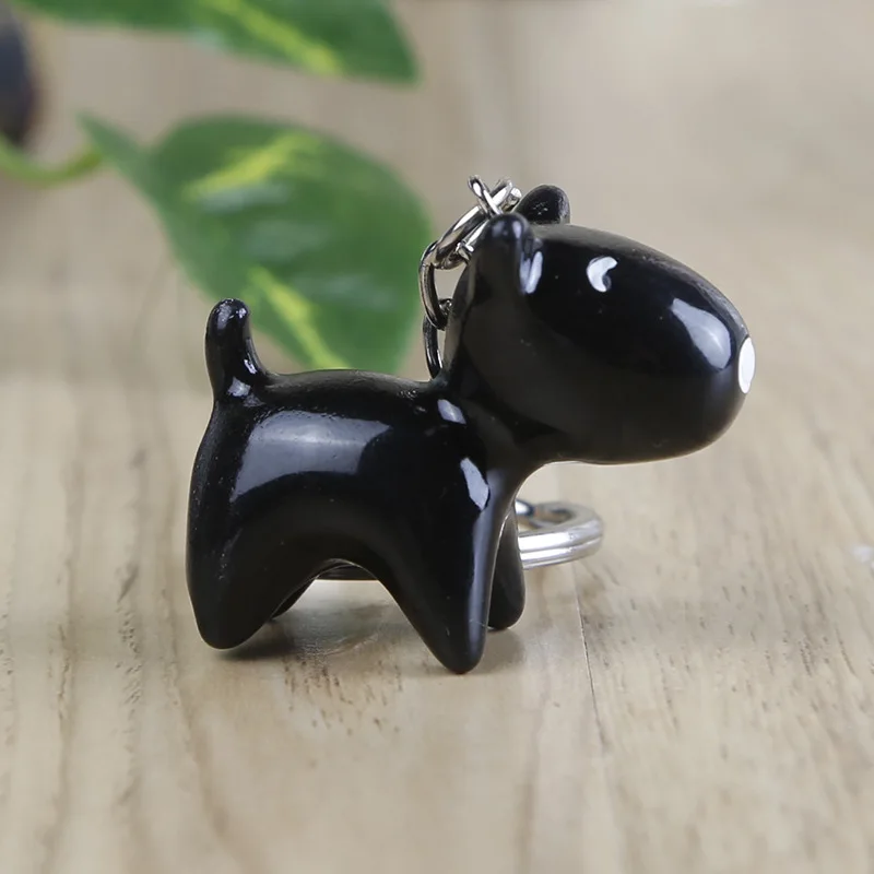 Брелок для ключей в виде собаки Симпатичный 3d кожаный эмалированный модный