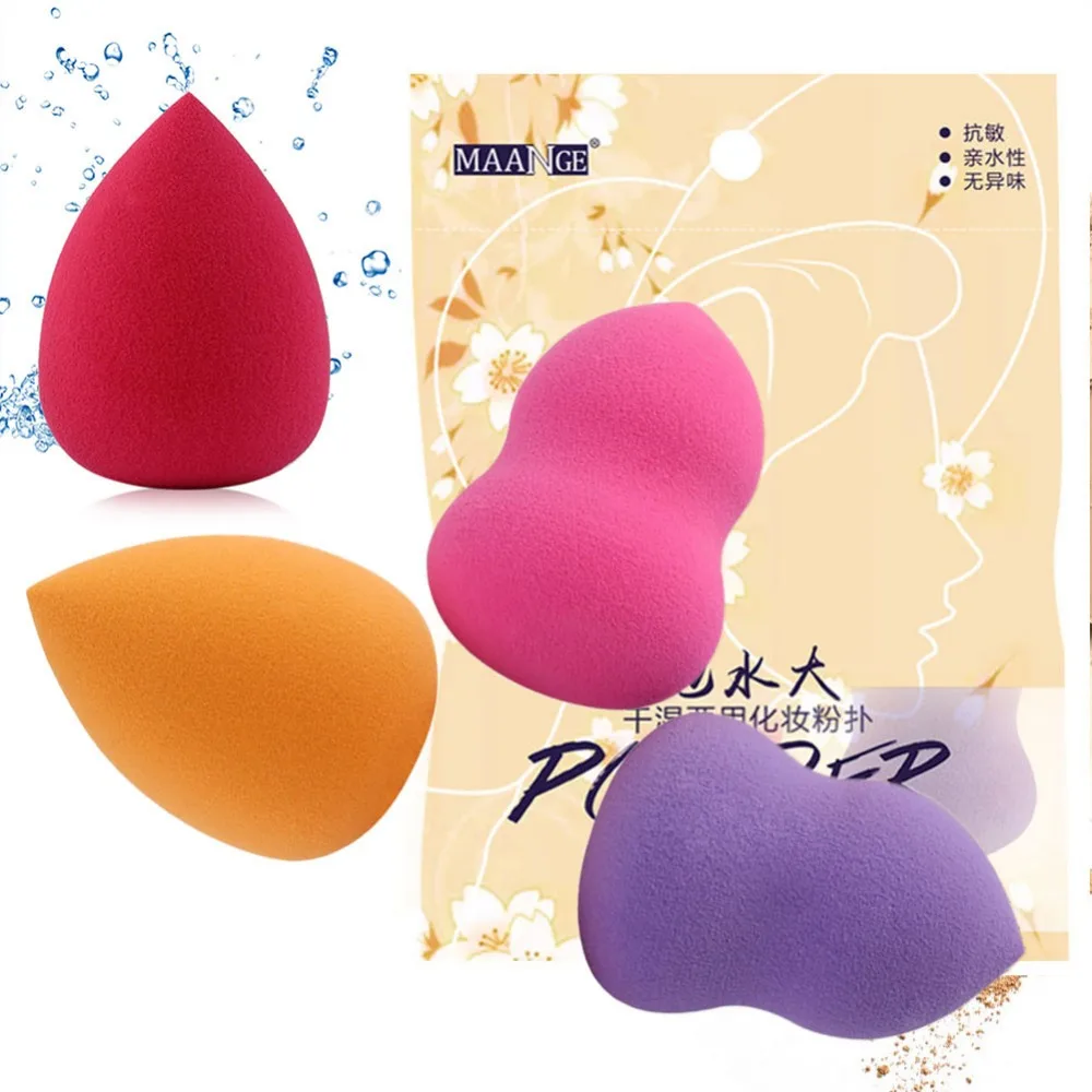 4 шт./лот губка для макияжа с каплями воды пудры лица Инструменты быть больше в