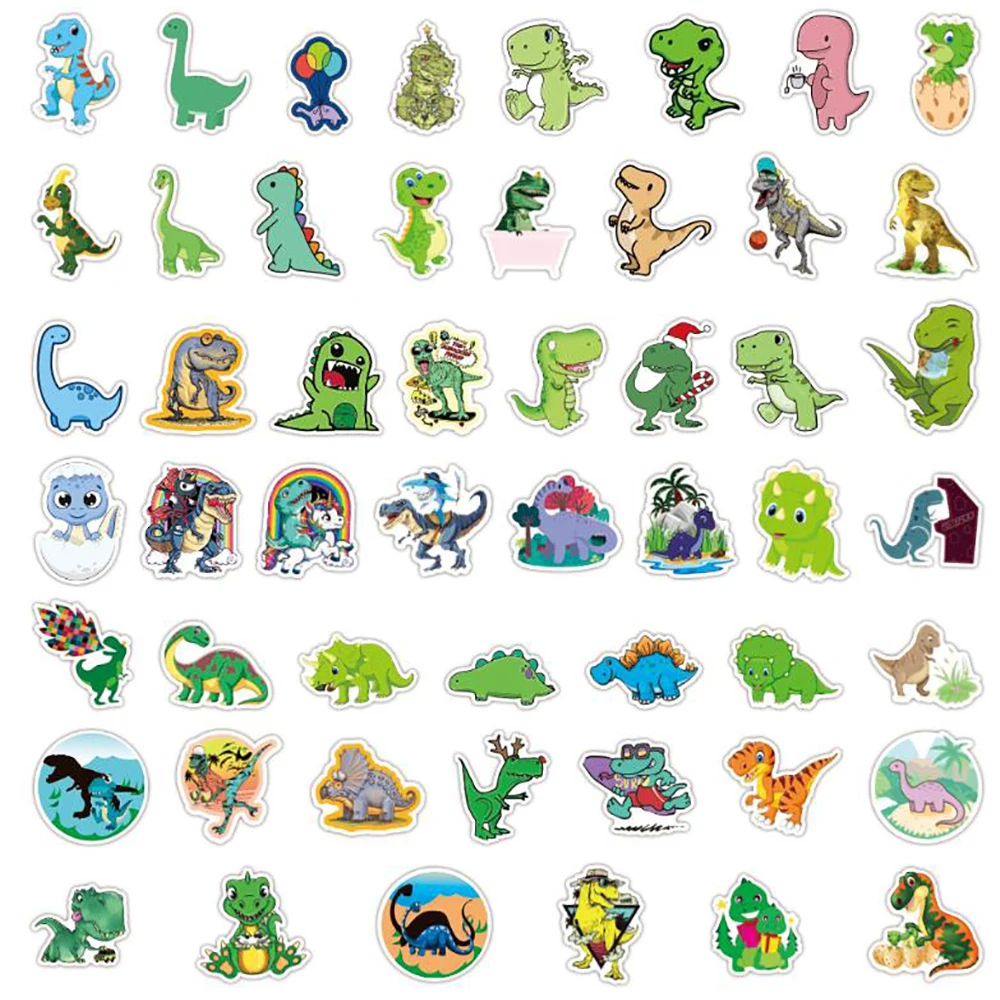 10/30/50PCS Cute Dinosaur Waterproof Stickers Skateboard Fridge Guitar Laptop Classic Toy Graffiti Fun Sticker Decals for Kids images - 6