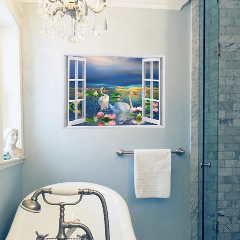 

Lovely Flower and sky Wall Sticker Self Adhesive PVC Waterproof Wall Art Decal Decor Living Room Bedroom Removable PVC Art Decal