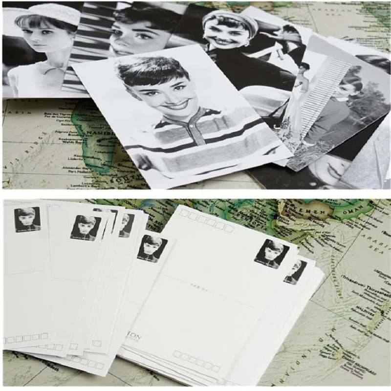 30 листов/лот Одри Почтовая открытка с Хепберн/поздравительная открытка/модный