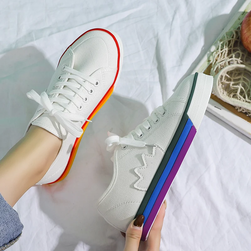 Женская повседневная обувь на плоской подошве Парусиновая Повседневная дышащая