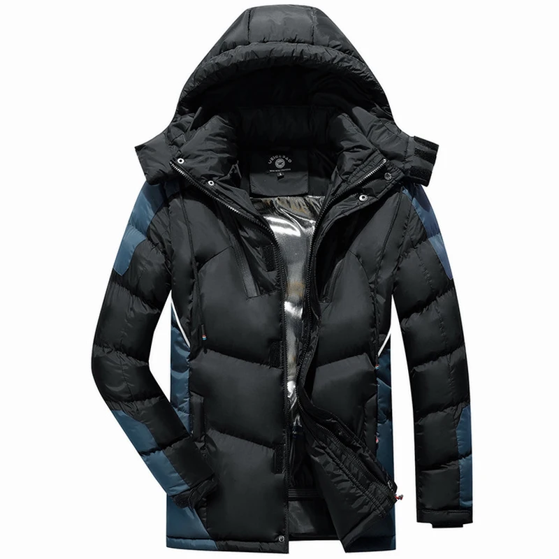 Winter parka men Hooded Jackets Mens Thicken Solid color Splicing clothing warm down jacket youth coats men's casual coat 2236