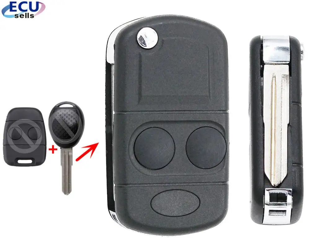 2 кнопки модифицированный складной дистанционный ключ для Land Rover Defender Discovery freelander Rover 100 200 25 400 45 MG TF ZR ZS