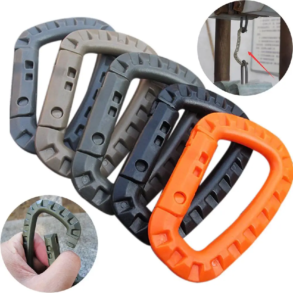 

None Pcs/pack PVC Plastic Climbing Carabiner D-Ring Key Chain Clip Camping Buckle Snap Mountaineering Hook Carabiner Travel Kit