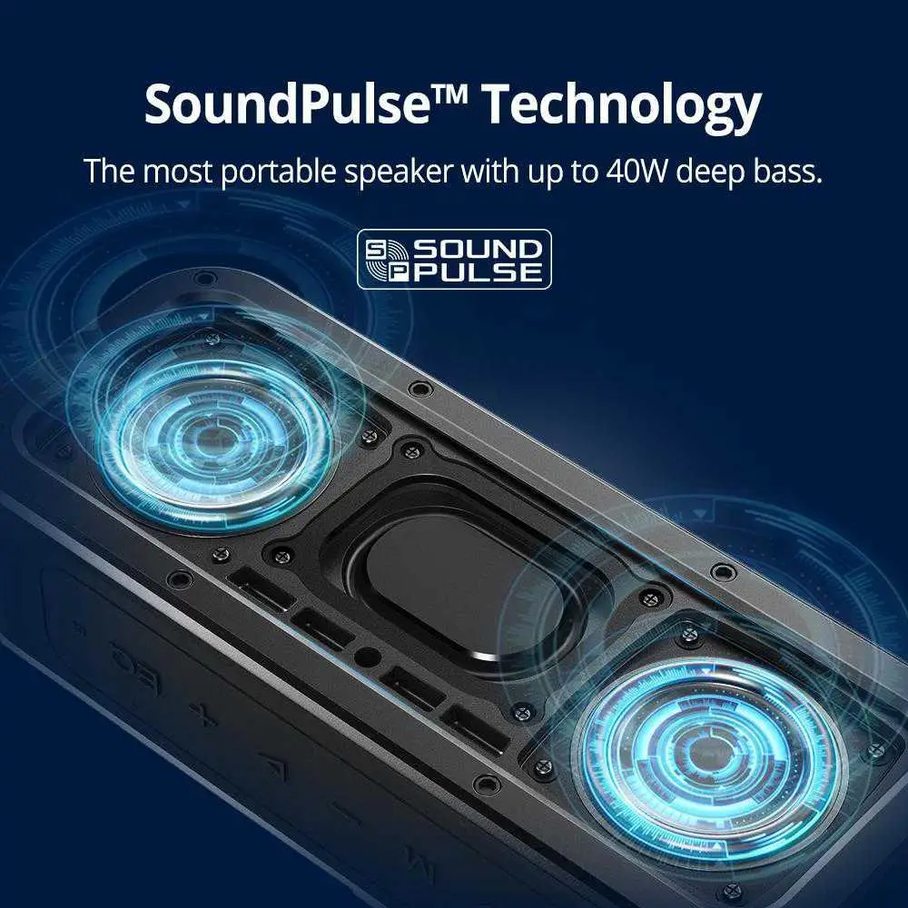 Tronsmart Force SoundPulse Bluetooth Speaker Dynamic Audio 40W 5.0 IPX7 Water Resistant Siri TWS NFC 15H Working Time | Электроника