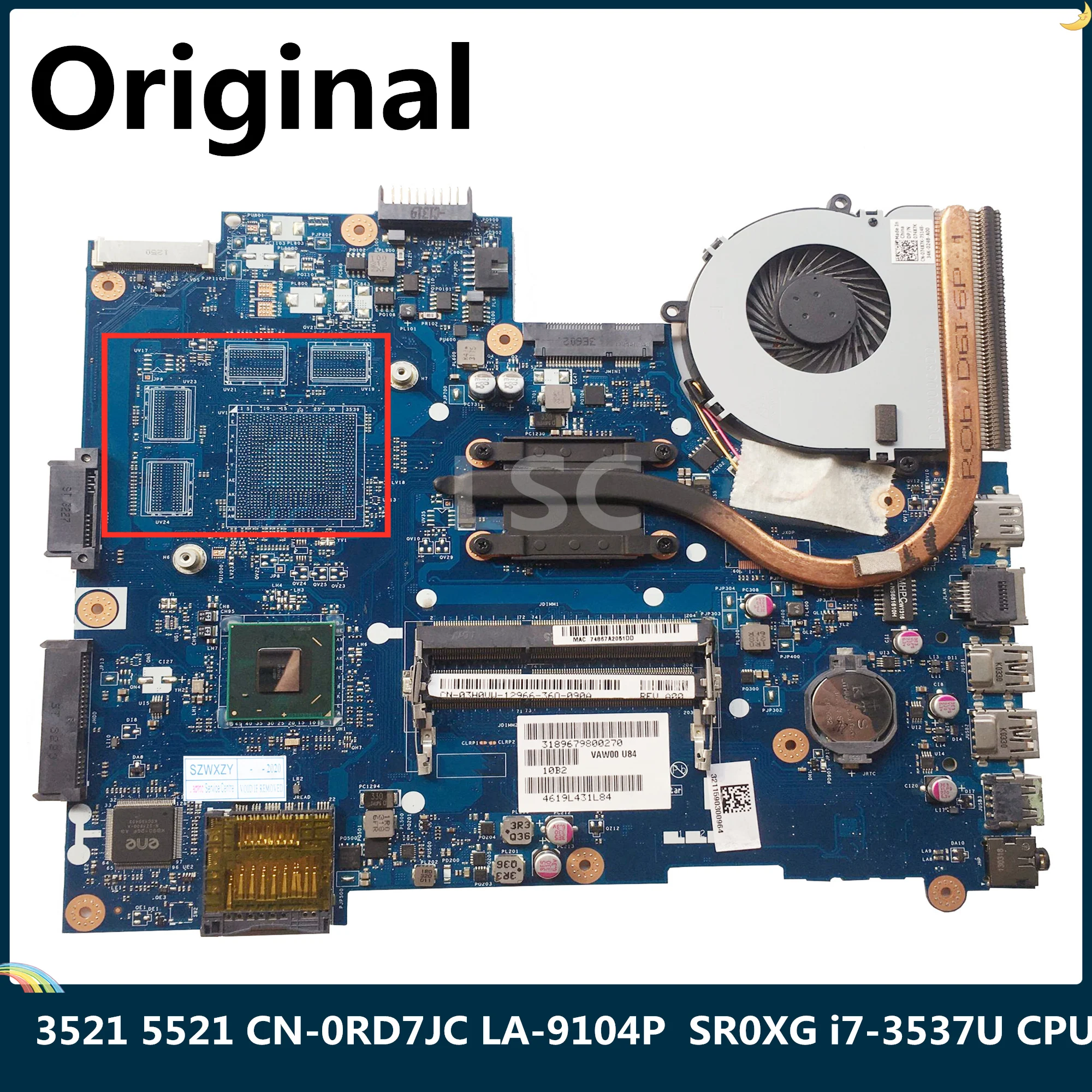 Материнская плата LSC для ноутбуков Dell Inspiron 3521 5521 фотоэлемент 0RD7JC RD7JC VAW00 I7 3517U