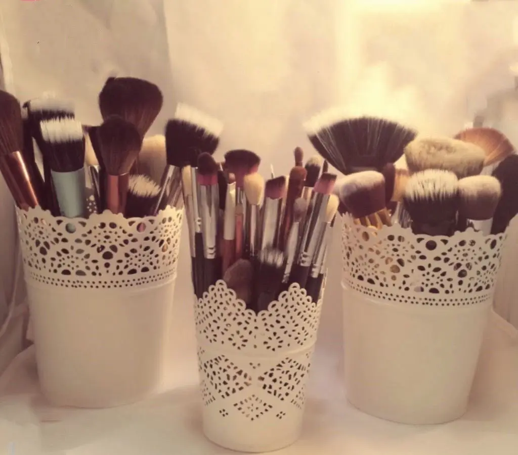 Кружевная Цветочная ваза для растений горшок Ручка кисти макияжа держатель