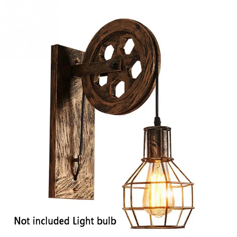 Antique No Bulb Домашний бра светильник Лофт ретро настенный светильник подъемный шкив настенный светильник винтажный промышленный стиль железные фонари подвесной светильник - Цвет абажура: Antique No Bulb