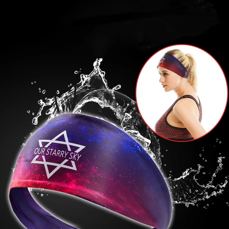 Поглощающая пот лента для волос бега эластичная йоги повязка на голову футбола