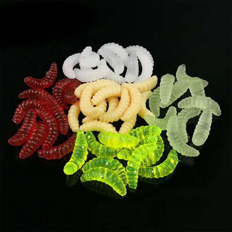 АКЦИЯ 100 шт. 2 см/0 3 г личинка бионическая мягкая рыболовная приманка