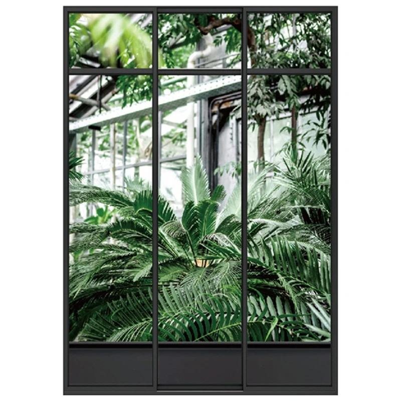 Садовый домик пейзаж поддельные настенная зеленые деревья 3d виниловая наклейка