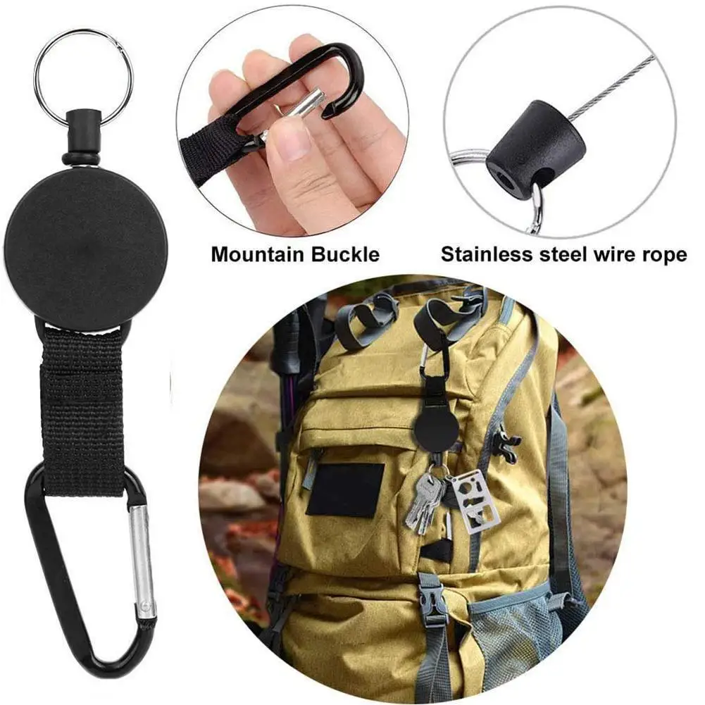 

1 шт проволочный канат Кемпинг Телескопический охранная цепь для ключей ключ возврата на открытом воздухе брелок Тактический выдвижной дер...