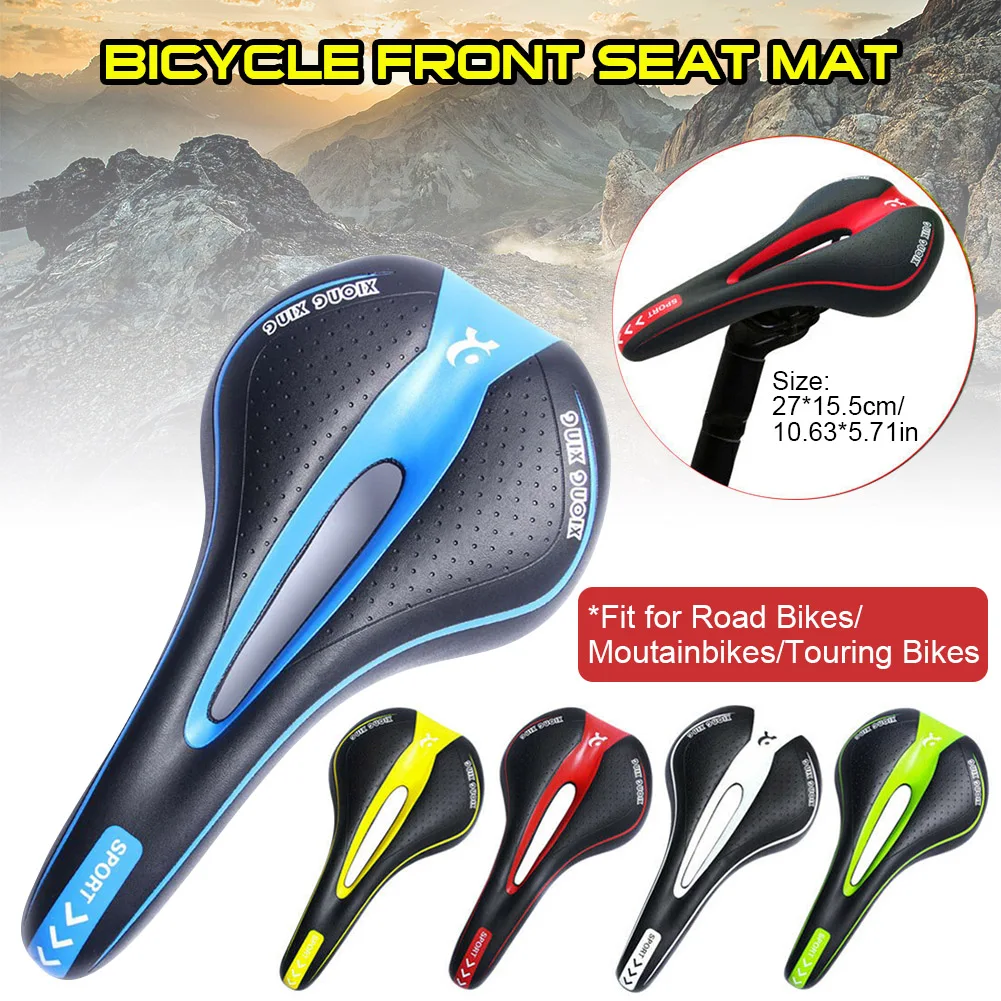 

Hollow Bike Saddle Silicone Cushion PU Leather Surface Silica Filled Gel Comfortable Cycling Seat Shockproof Bicycle Saddle