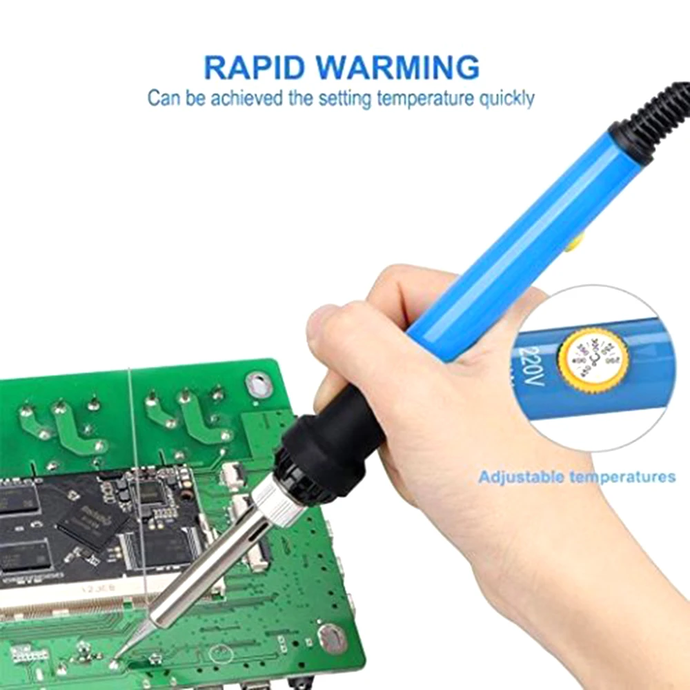 

60W Electric Soldering Iron Temperature Adjustable Soldering Iron Fast Heating Lightweight Handle Welding Tools