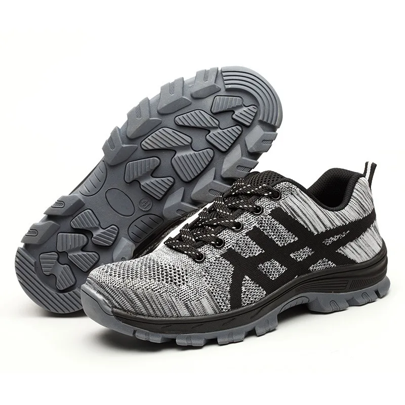 Мужские ботинки со стальным носком защита от ударов проколов Нескользящие для