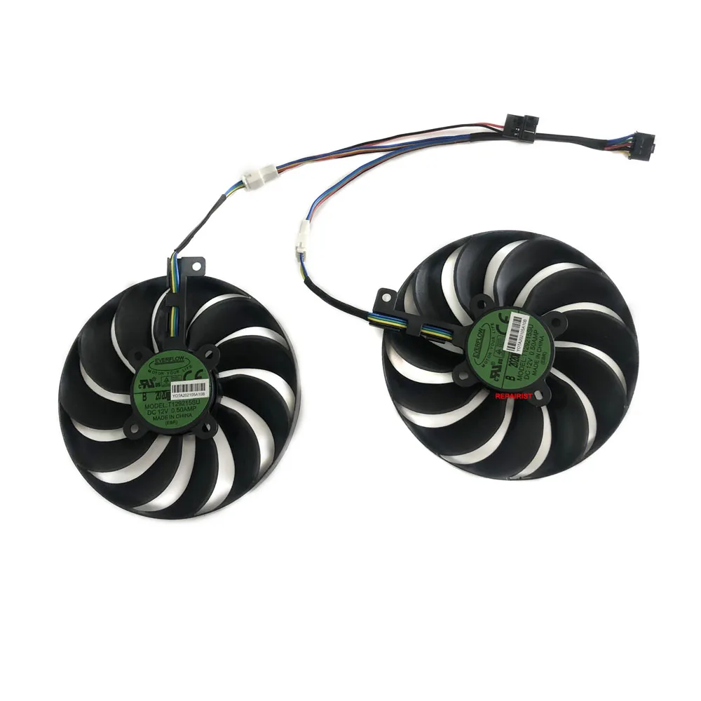 Охлаждающий вентилятор T129215SU 95 мм (100 мм) для ASUS DUAL-RX 5500 XT-O8G-EVO ROG-STRIX-RX5500 охлаждение