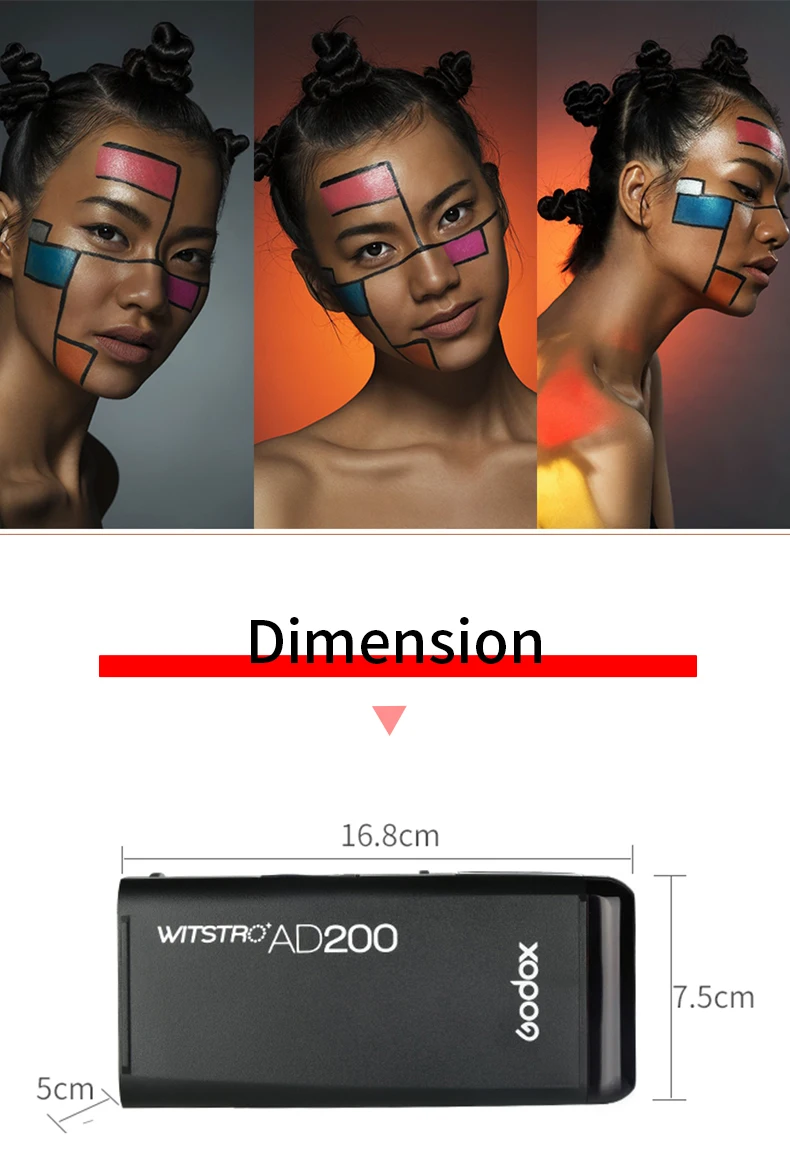 Godox AD200 комплект 200Ws 2,4G ttl карманная вспышка стробоскоп 1/8000 HSS Беспроводная монолайт 2900mAh литиевая батарея и голая лампочка/Speedlite