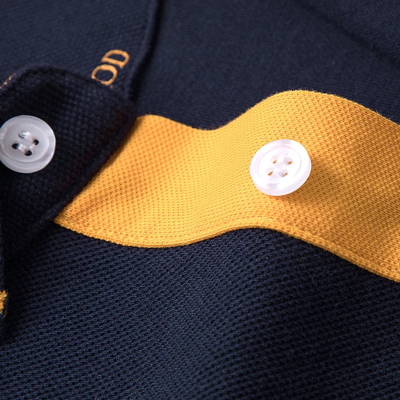 

2021 spring new solid color long-sleeved polo shirt men's summer British fashion men's cotton lapel knitted polo shirt