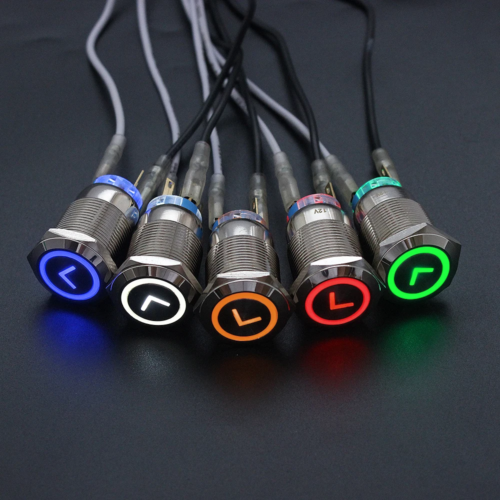 Светодиодный фиксации металлический кнопочный переключатель 19/22 мм стрелочный L