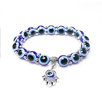 unique blue bead protection good luck bracelet jewellery for men women bead charm bracelet ethnic style handmade jewelry gifts