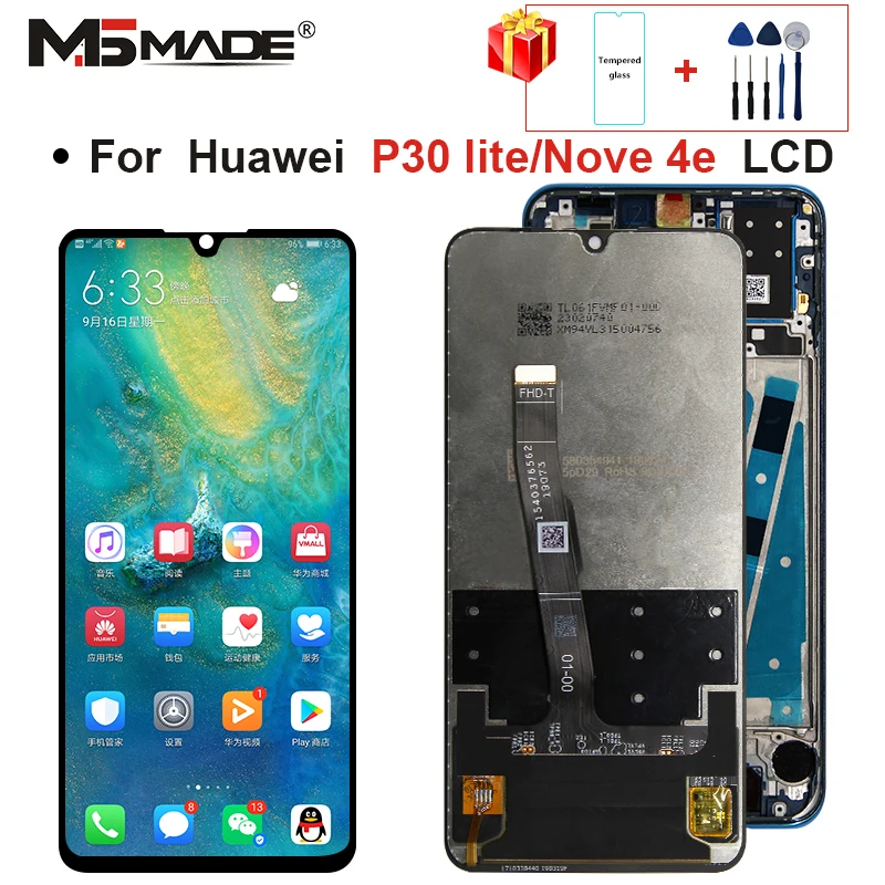 2312*1080 ЖК-дисплей с рамкой для HUAWEI P30 Lite ЖК-экран для HUAWEI P30 Lite экран Nova 4e MAR-LX1 LX2 AL01