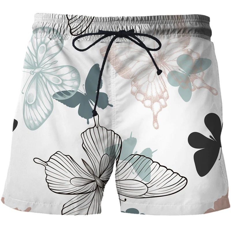 2021 Summer Shorts Men's Cartoon Butterfly 3D Printing Street Style Beach Shorts Sports Casual Swimwear Men Custom Board Shorts