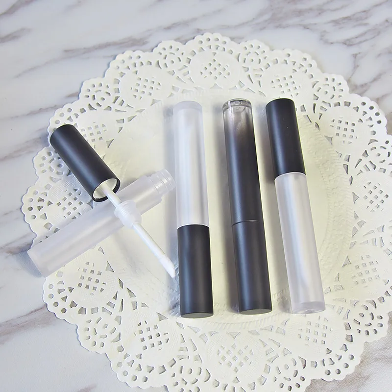 Матовый/градиентный черный круглый бальзам 5 мл для губ в тюбике тюбик блеска с