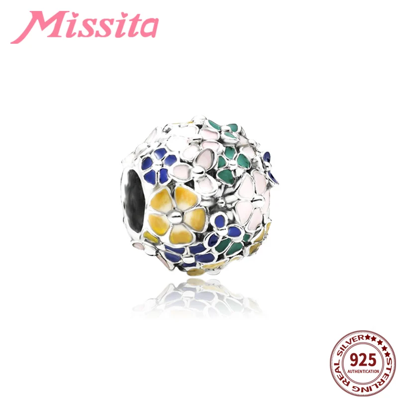 MISSITA 2019 Новый Модный яркий цветок талисманы подходят ожерелье Pandora Браслеты для