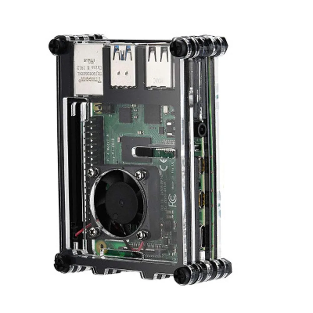 Акриловый чехол Raspberry PI 4 Модель B с вентилятором охлаждения карта SD 32 ГБ мощность 5