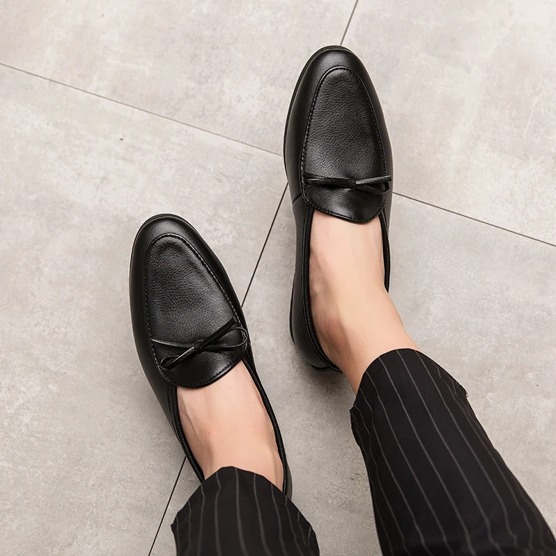 Обувь мужские лоферы на плоской подошве без застежки Мужские для вождения