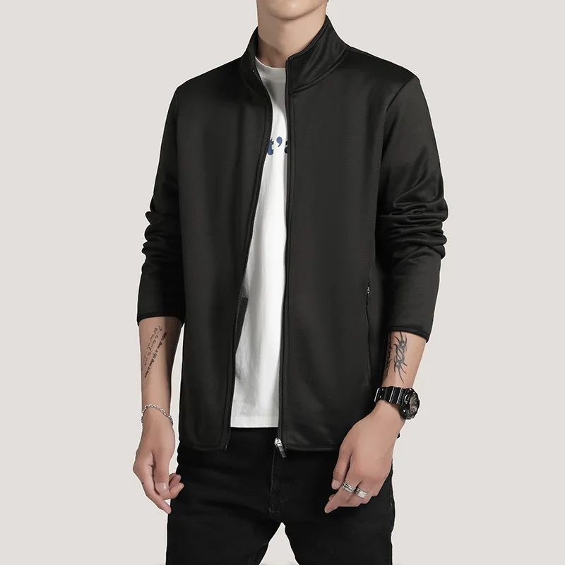 Autumn Winter Men Sweatshirt Fleece Jacket Male Cardigan Hoodies Stand Collar Sportswear Tracksuit Baseball Coat | Мужская одежда