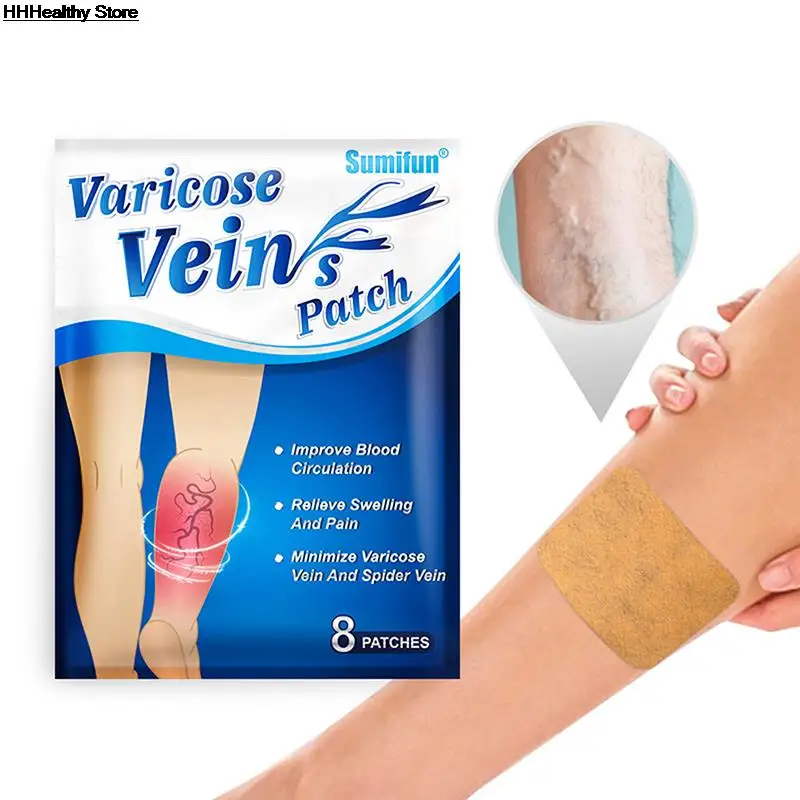 

8Pcs Varicose Veins Medical Patch Vasculitis Phlebitis Spider Patch Varicosity Angiitis Removal Herbal Medical Patch