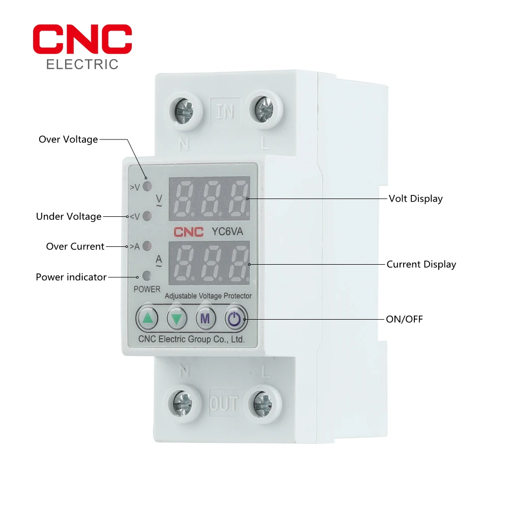 CNC YC6VA 230V двойной светодиодный дисплей Din-рейка регулируемое под напряжением |
