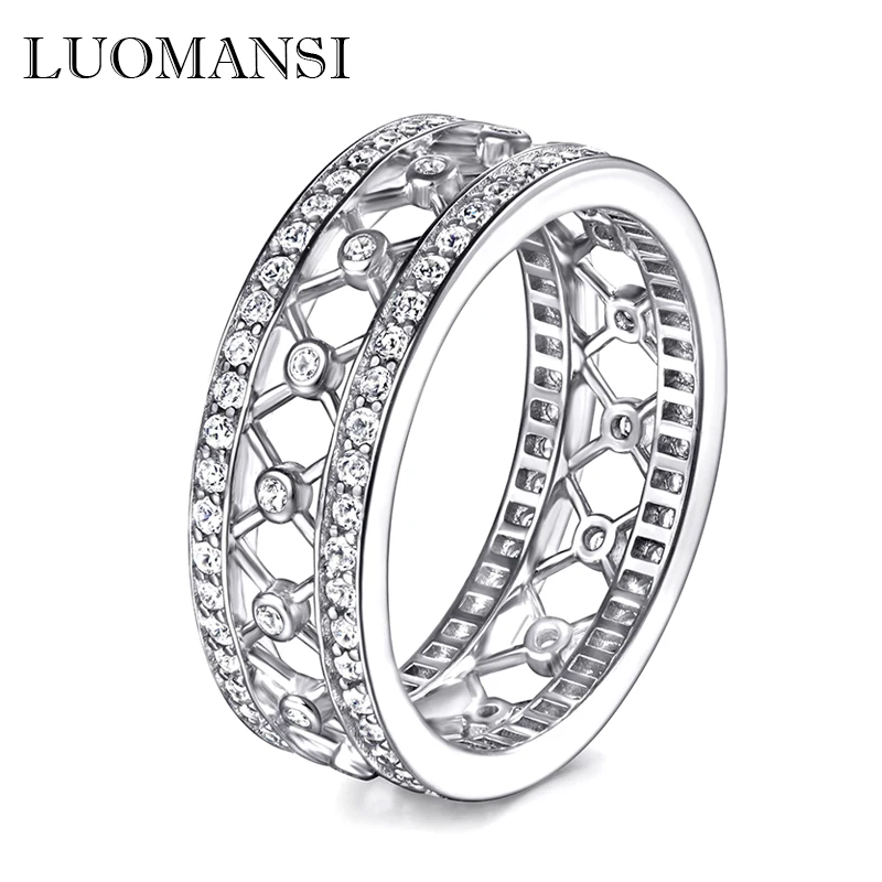 

Luomsnsi Super flash 105 diamond retro silver ring party anniversary romantic woman gift S925 silver jewelry