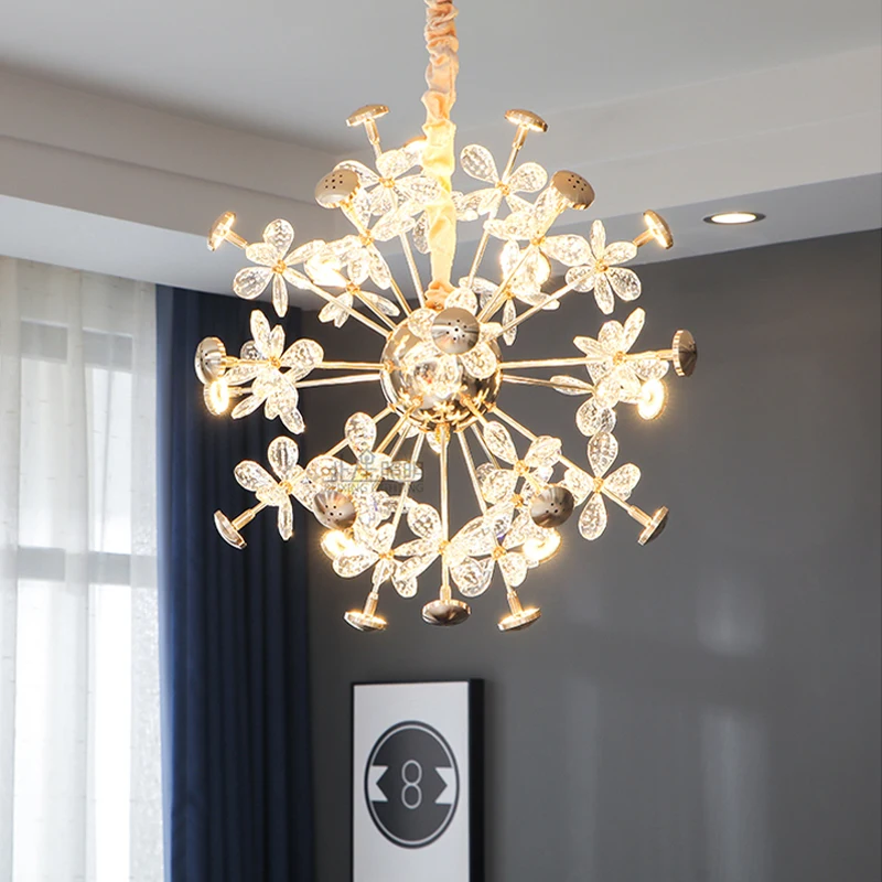 Современный цветок ветка люстра кристалл Sputnik светильник Декор светодиодный ing
